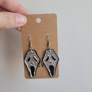 Willow May Glitter Scream Halloween Earrings